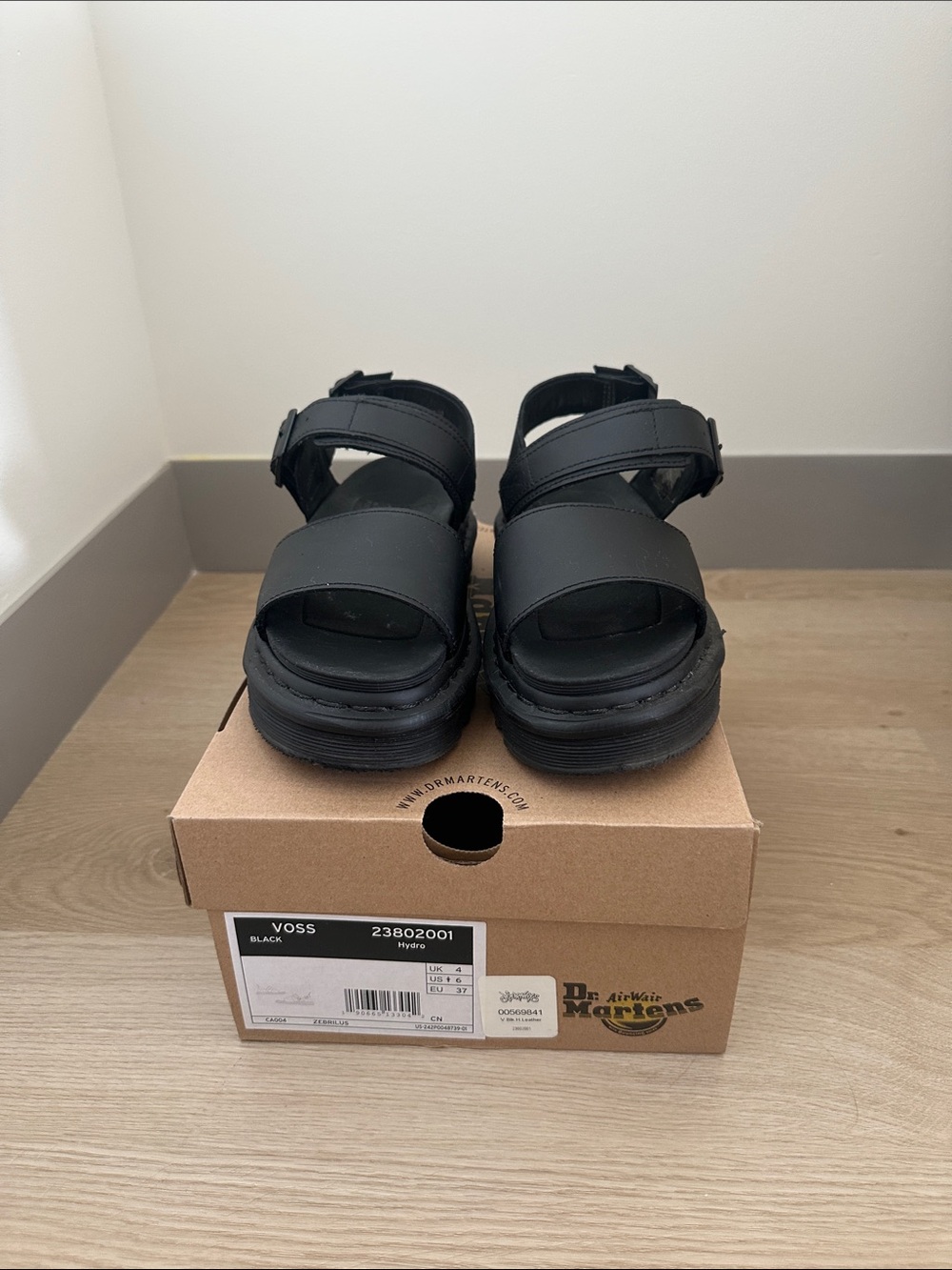 Dr. Martens Women’s Black Platform Strap Sandals